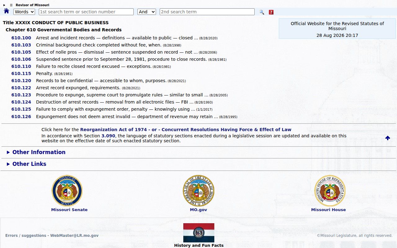 Lawrence County civil court docket closed records law reference
