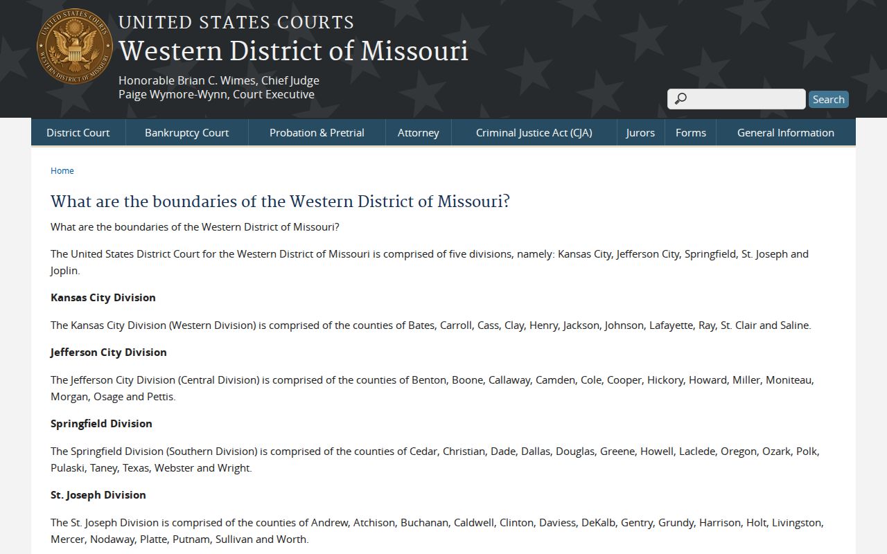 Lawrence County court case records reference showing Western District boundaries