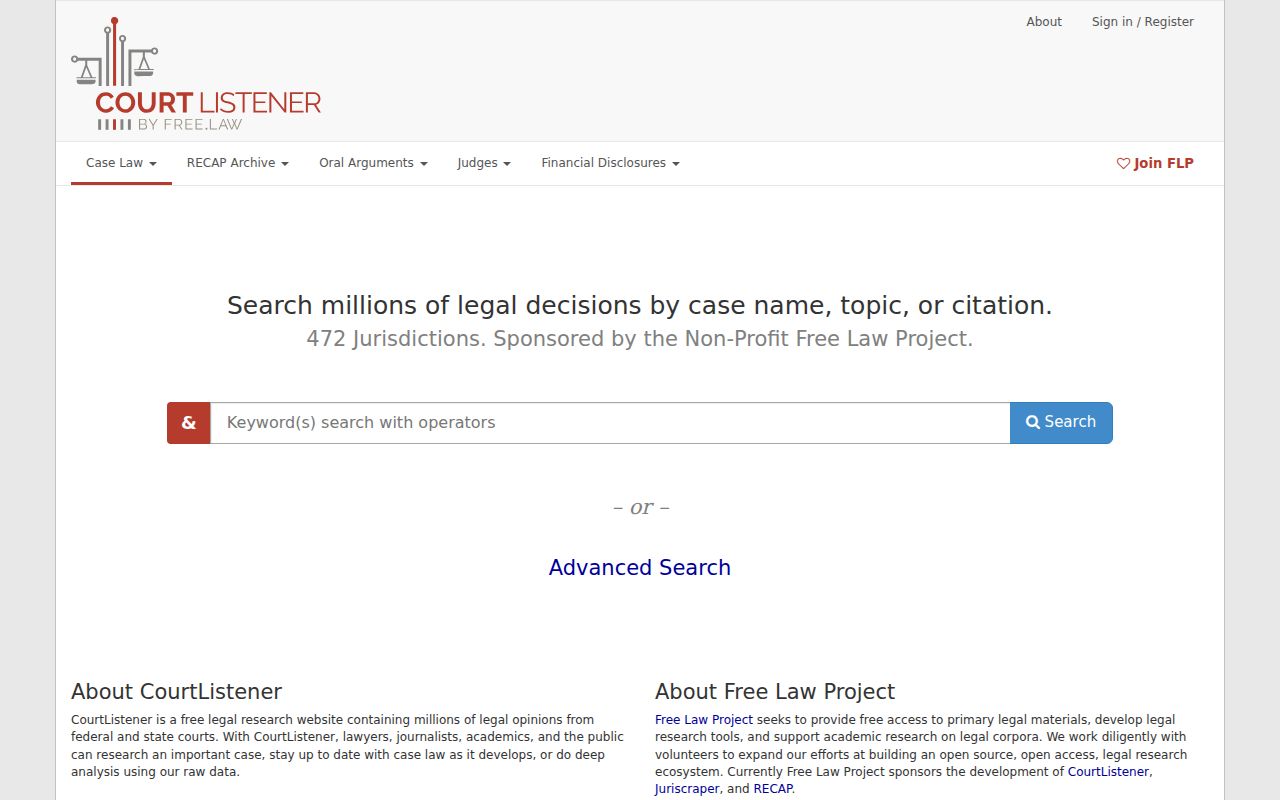 Lawrence County court case records reference for CourtListener federal docket access