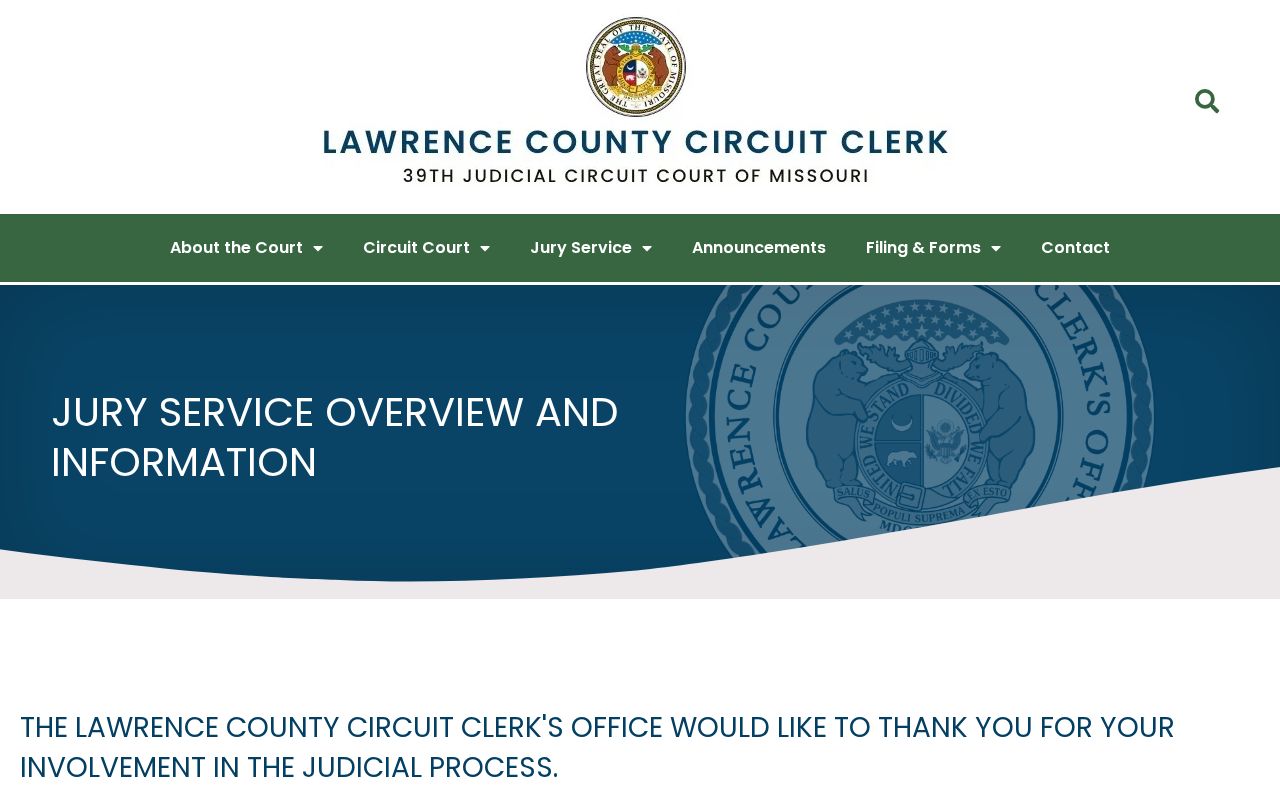 Lawrence County court schedule reference for jury service