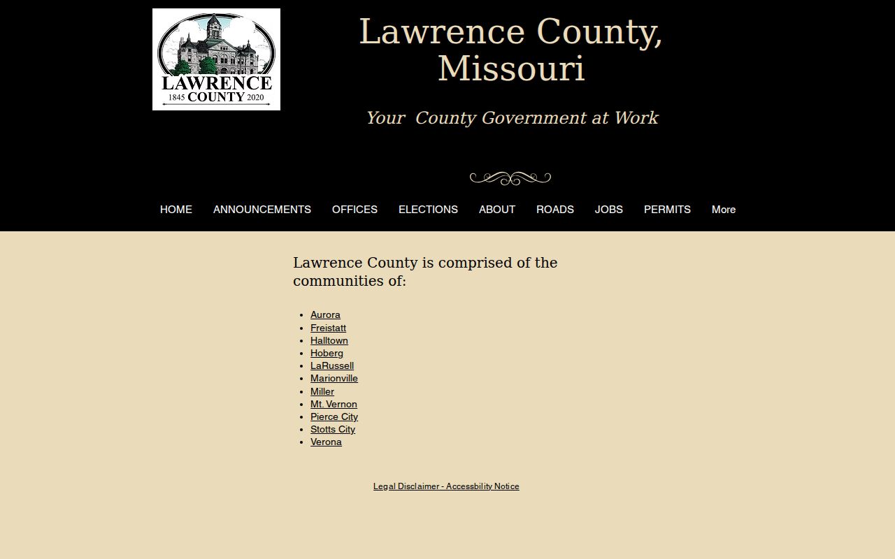 Marionville Missouri court records source showing Lawrence County communities information
