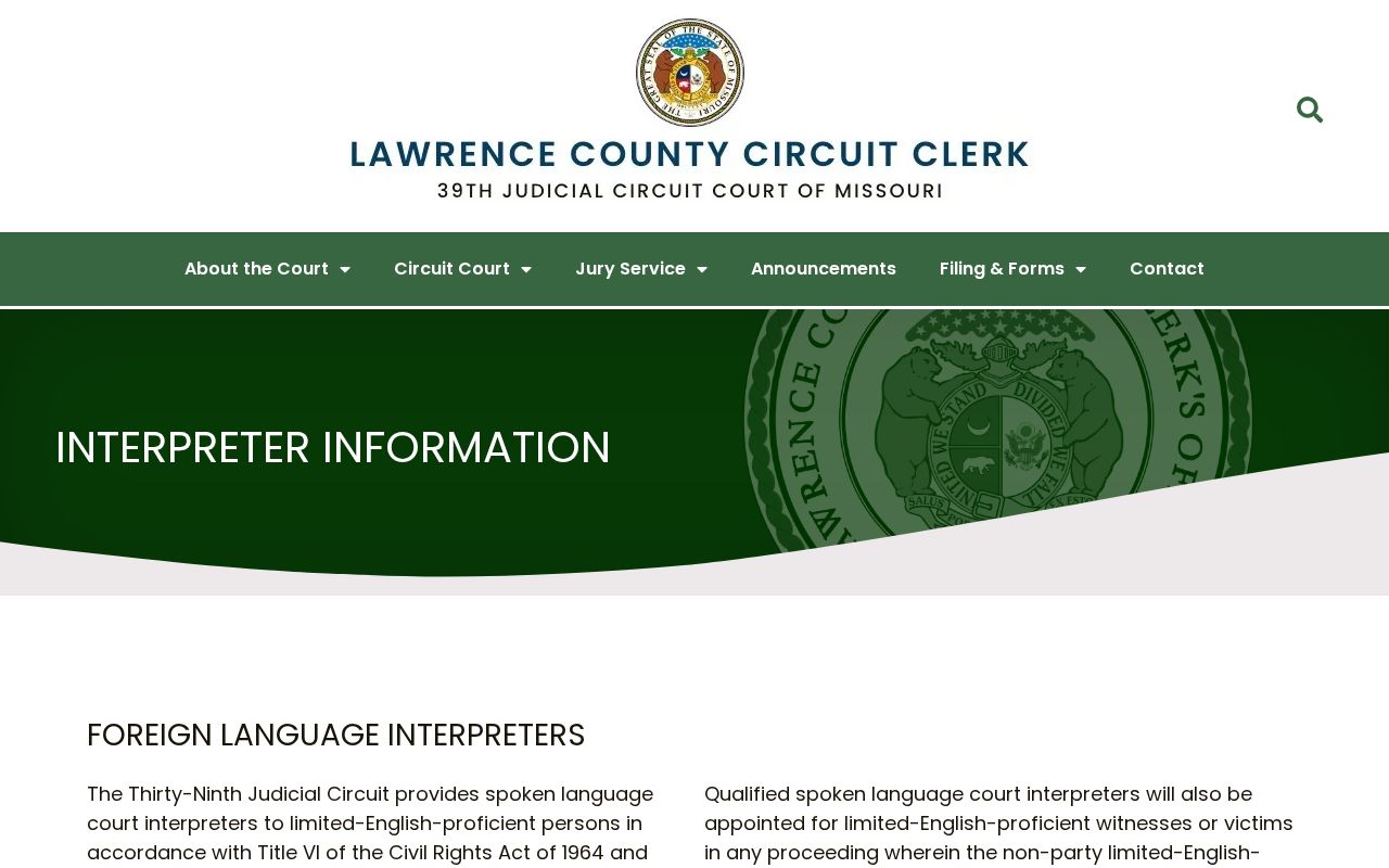 Mount Vernon Missouri court records source for Mount Vernon showing Lawrence County interpreter information