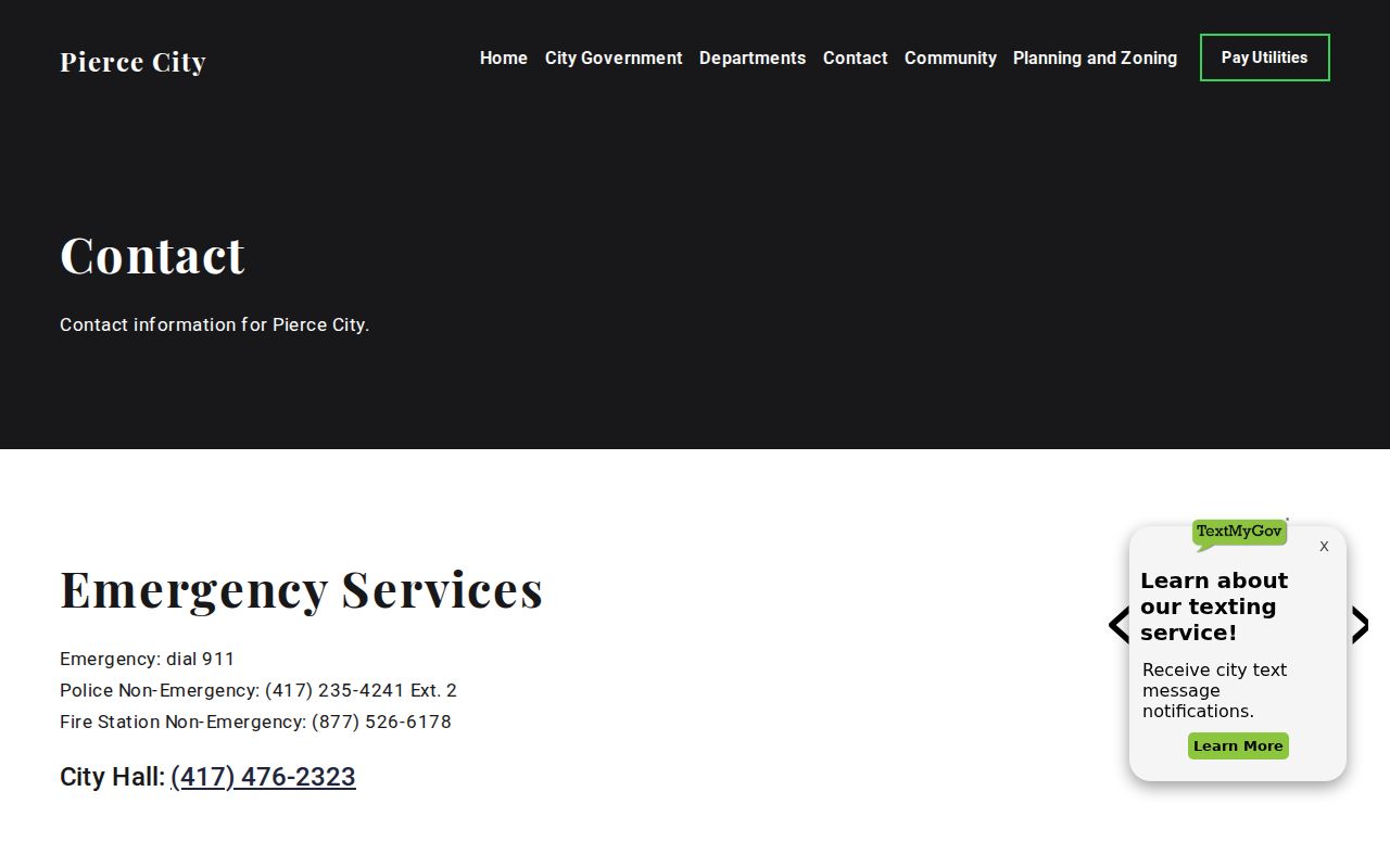Pierce City court records city hall contact and court routing reference